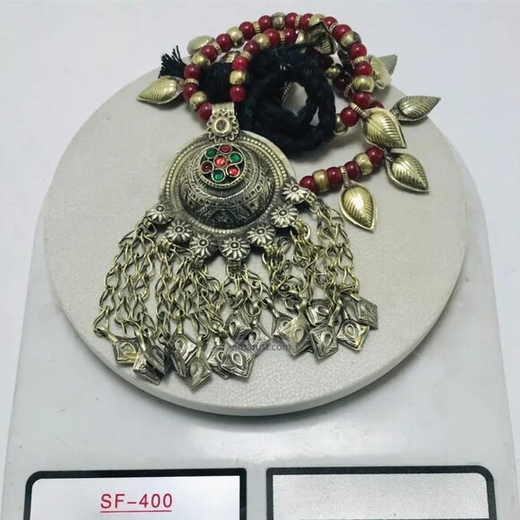 Traditional Afghan Pendant Necklace, Handmade Tribal Necklace - Picture 10 of 11